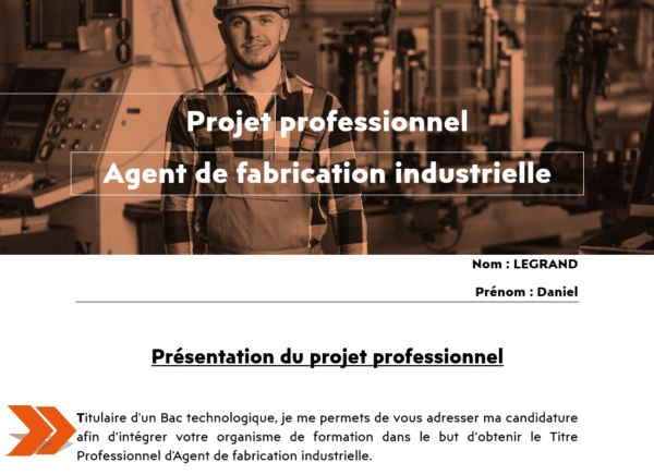 Projet Professionnel | Agent de fabrication industrielle – Image 2